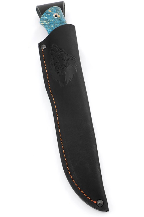 Нож Берсерк S390 рукоять низельбер, кап клена синий 