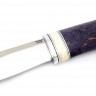 Нож Якут №5 сталь Х12МФ кованый дол рукоять фиолетовая карельская береза вставка кость 