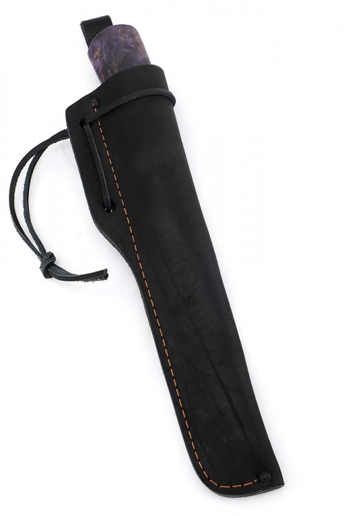 Нож Северный №5 сталь Х12МФ кованый дол рукоять фиолетовая карельская береза вставка кость 