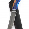 Нож Щучий сталь булат рукоять вставка черный граб карельская береза акрил синий 