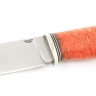 Нож Буран сталь S390 рукоять низельбер, кап клена оранжевый 