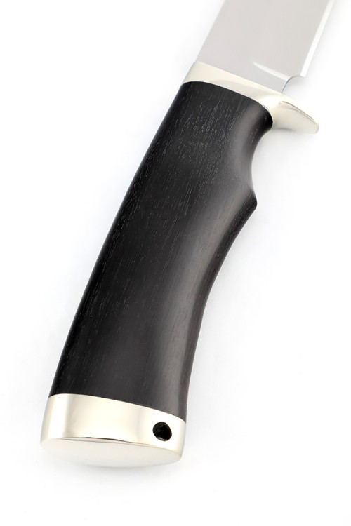 Нож Волк AUS8 черный граб мельхиор 