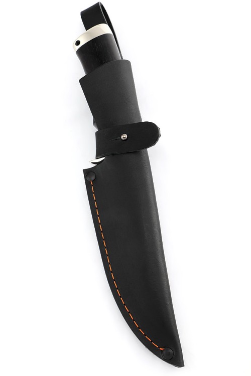 Нож Волк AUS8 черный граб мельхиор 