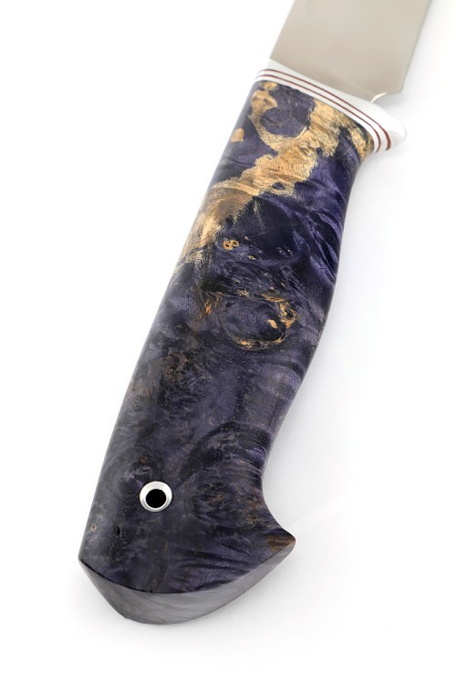 Нож Лось сталь N690 рукоять кап клена фиолетовый 