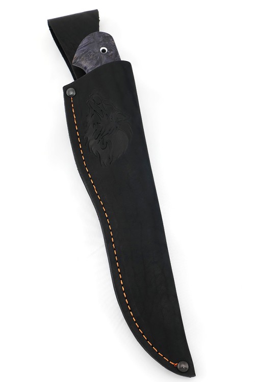 Нож Лось сталь N690 рукоять кап клена фиолетовый 