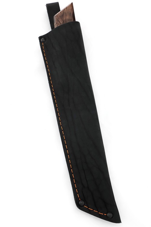 Нож Танто большой 9ХС ламинированная дамаск с никелем, рукоять комбинированная шишка в акриле+кап клена 