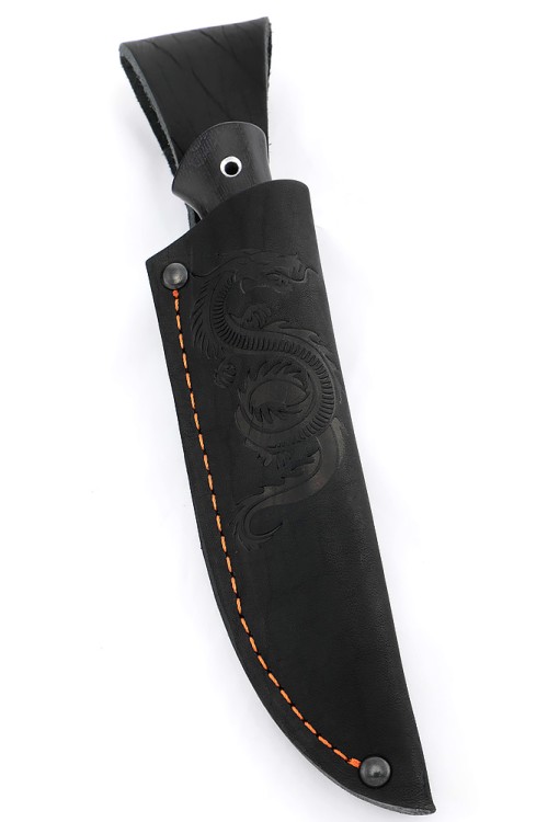 Нож Малыш сталь кованая 95х18 рукоять вставка акрил синий, черный граб 