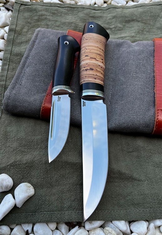 Нож Малыш сталь кованая х12мф рукоять черный граб 