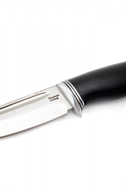 Нож Малыш сталь кованая х12мф рукоять черный граб 