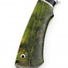 Нож Охотничий сталь булат рукоять вставка черный граб карельская береза зеленая 