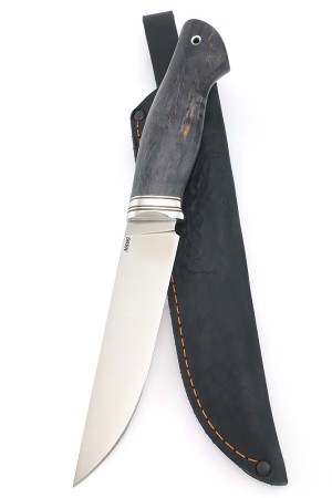 Нож Разделочный сталь N690 рукоять карельская береза фиолетовая
