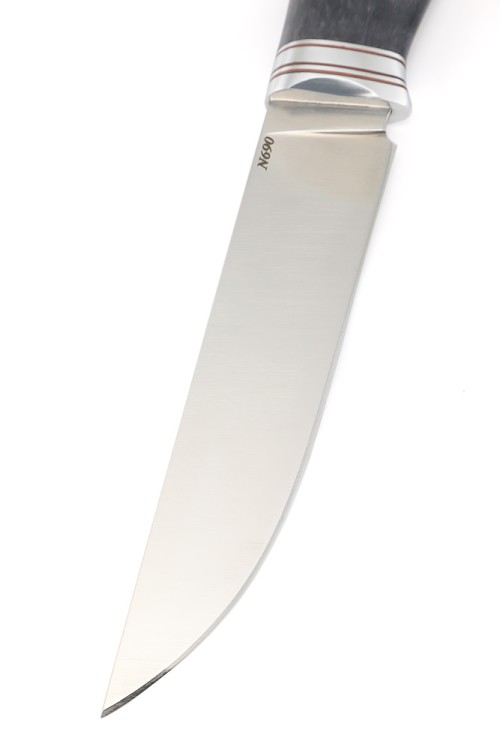 Нож Разделочный сталь N690 рукоять карельская береза фиолетовая 