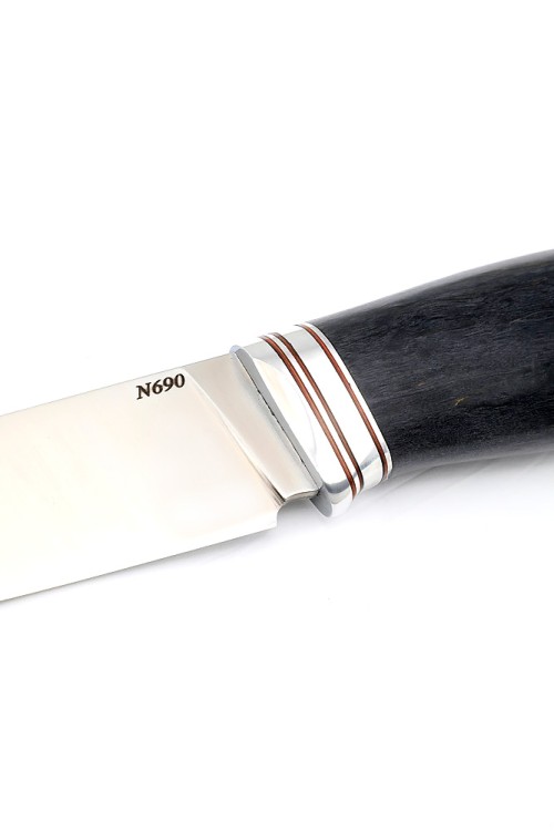 Нож Разделочный сталь N690 рукоять карельская береза фиолетовая 