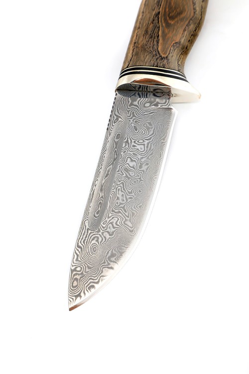 Нож Малыш сталь нержавеющий дамаск рукоять ясень стабилизированный ФОРМОВАНЫЕ НОЖНЫ 