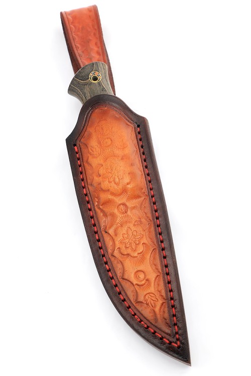 Нож Малыш сталь нержавеющий дамаск рукоять ясень стабилизированный ФОРМОВАНЫЕ НОЖНЫ 