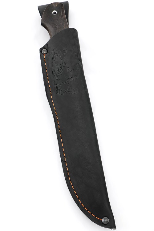 Нож Хищник сталь N690 рукоять вставка акрил белый, карельская берёза коричневая 