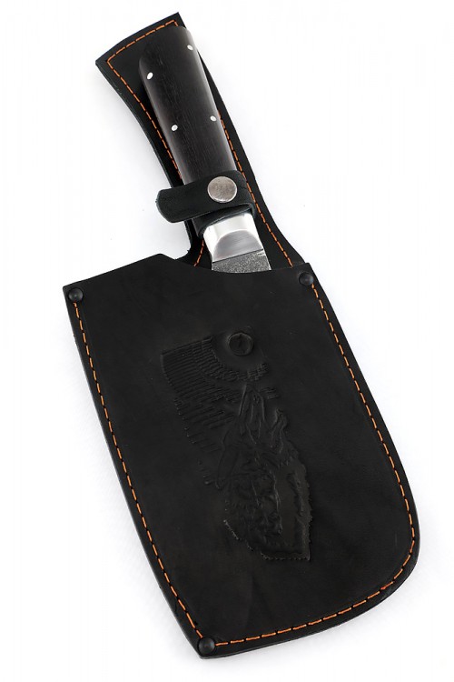 Кухонный Топорик сталь 95x18 рукоять дюраль черный граб цельнометаллический  