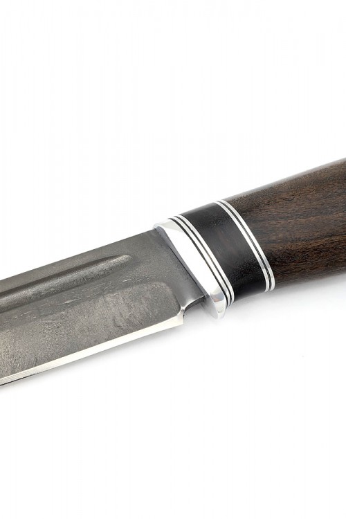 Нож Пеленгас сталь булат рукоять вставка черный граб карельская береза коричневая 