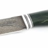 Нож Берсерк сталь дамаск-долы рукоять ясень стабилизированный зеленый ФОРМОВАННЫЕ НОЖНЫ 