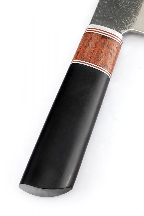 Кухонный Топорик сталь 95x18 рукоять наборная бубинга черный граб  