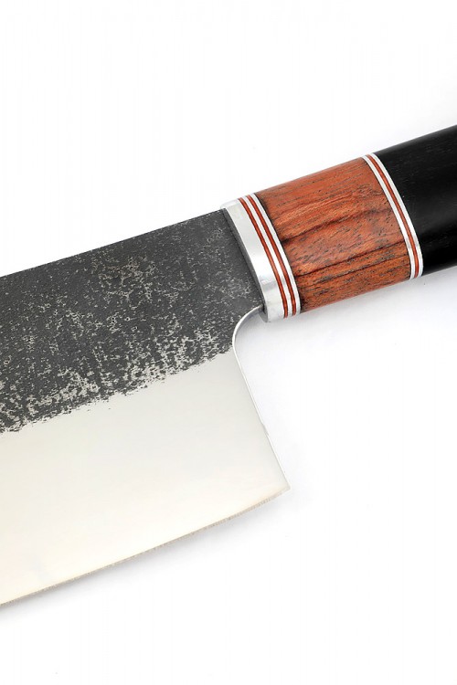 Кухонный Топорик сталь 95x18 рукоять наборная бубинга черный граб  