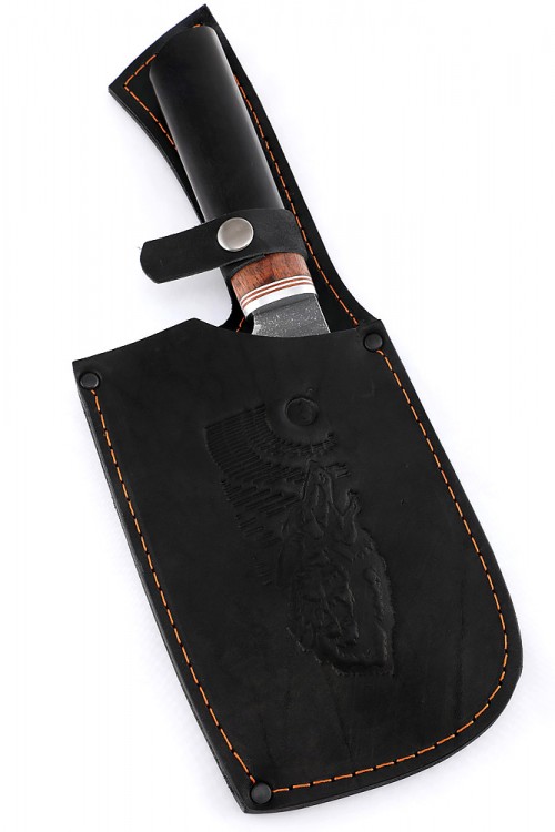 Кухонный Топорик сталь 95x18 рукоять наборная бубинга черный граб  