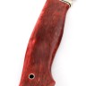 Нож Лесник сталь К340 рукоять мельхиор, карельская береза красная, формованные ножны 