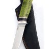 Нож Гарпун сталь Elmax рукоять вставка черный граб, карельская береза зеленая 