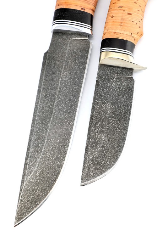 Набор (спарка) из 2-х ножей сталь ХВ5 рукоять береста, ФОРМОВАННЫЕ НОЖНЫ 