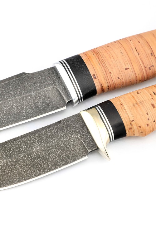 Набор (спарка) из 2-х ножей сталь ХВ5 рукоять береста, ФОРМОВАННЫЕ НОЖНЫ 