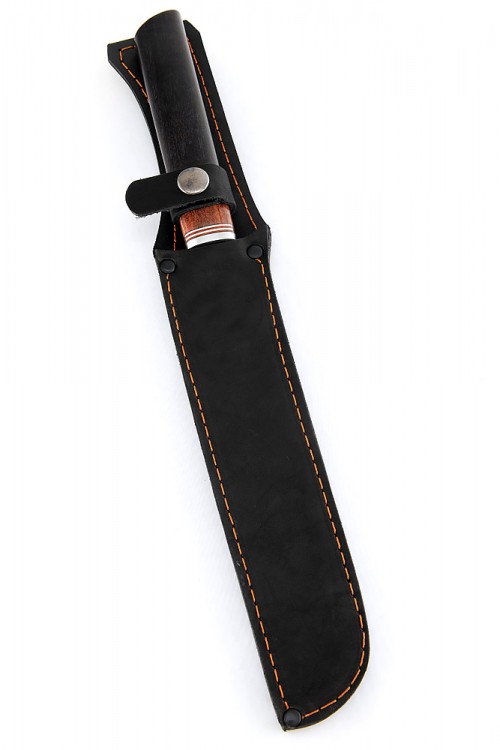 Нож Хлебный кованая сталь 95x18 рукоять бубинга, фибра, черный граб  