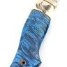 Нож Разделочный сталь S390 рукоять низельбер, вставка клык моржа (скримшоу) кап клена синий ФОРМОВАННЫЕ НОЖНЫ 