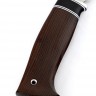 Нож Сафари кованая сталь х12мф рукоять термоциклированный ясень и черный граб формованные ножны 
