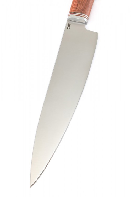 Нож Шеф-повар большой кованая сталь 95х18 рукоять бубинга и черный граб 