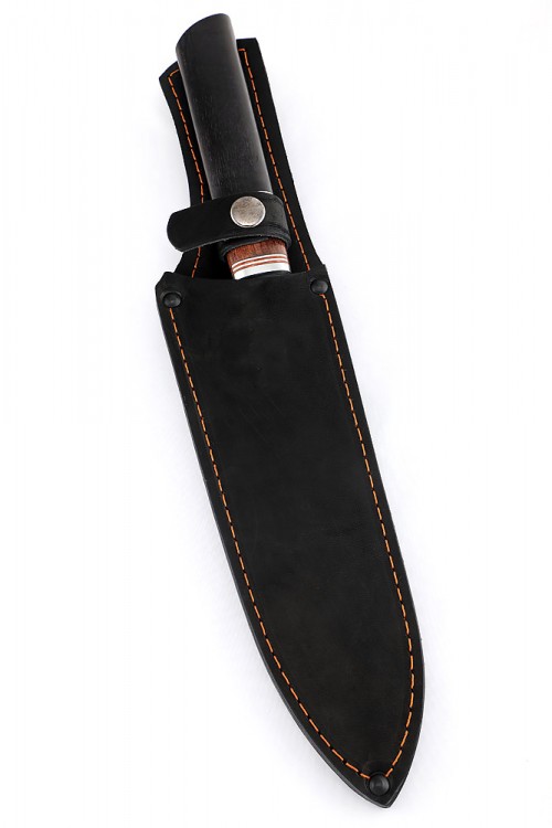 Нож Шеф-повар большой кованая сталь 95х18 рукоять бубинга и черный граб 