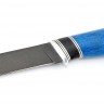 Нож Походный сталь булат рукоять вставка черный граб карельская береза синяя 