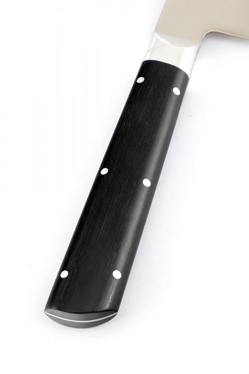 Овощной топорик Накири (95х18 - сатин, рукоять дюраль - чёрный граб) цельнометаллический 