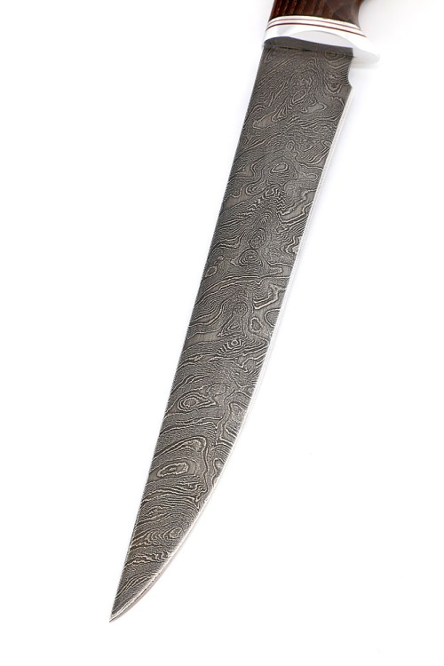 Нож Филейный средний сталь дамаск рукоять ясень термоциклированный 