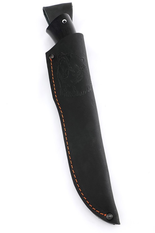 Нож Медведь сталь К340 рукоять мельхиор черный граб 