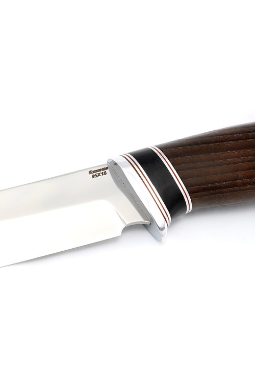 Нож Хантер сталь кованая 95Х18 рукоять вставка черный граб, ясень термоциклированный 