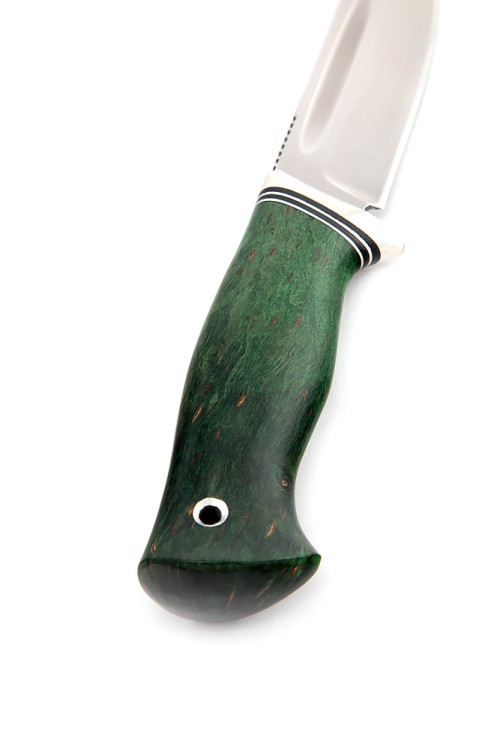 Нож Малыш сталь Elmax рукоять карельская береза зеленая  Нож Малыш сталь Elmax рукоять карельская береза зеленая