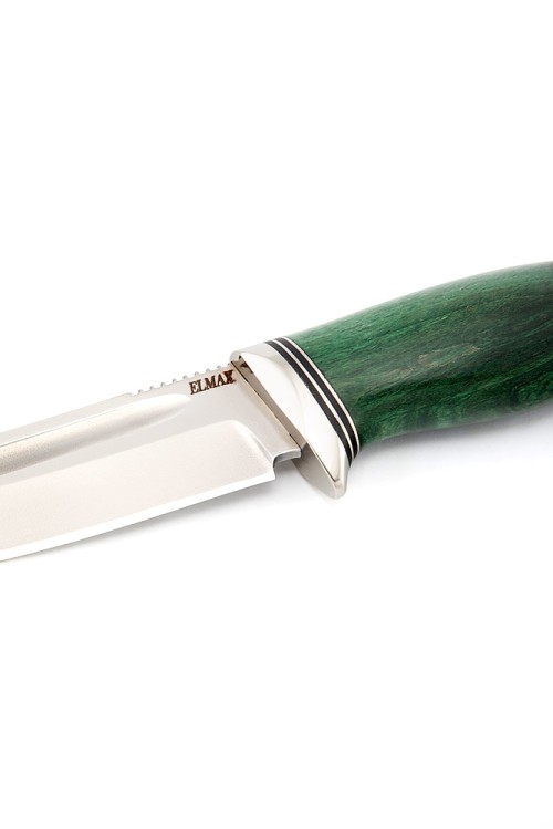 Нож Малыш сталь Elmax рукоять карельская береза зеленая  Нож Малыш сталь Elmax рукоять карельская береза зеленая
