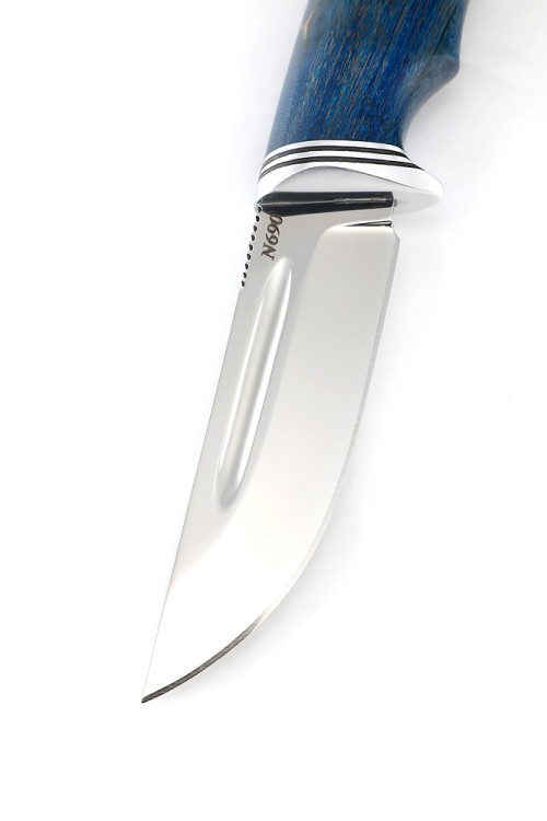 Нож Сурок сталь N690 рукоять карельская береза синяя 