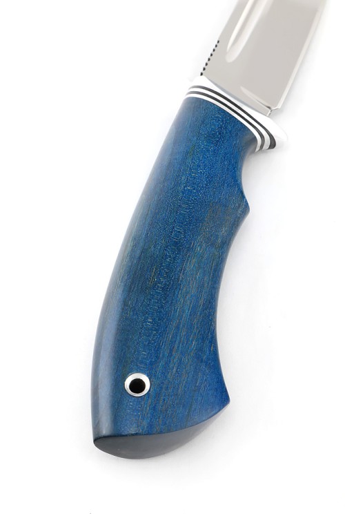 Нож Сурок сталь N690 рукоять карельская береза синяя 