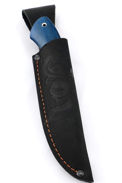 Нож Сурок сталь N690 рукоять карельская береза синяя 