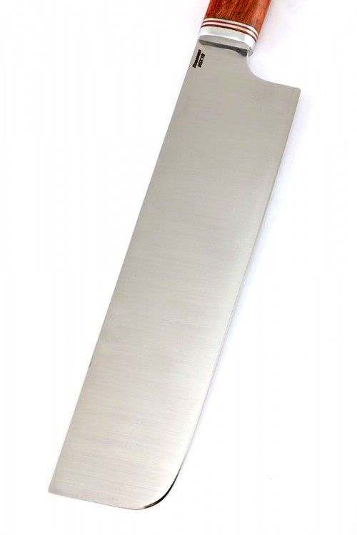 Овощной топорик Накири (95х18 - сатин, рукоять дюраль, бубинга-чёрный граб) 