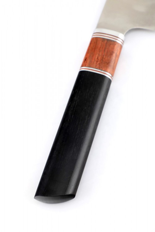 Овощной топорик Накири (95х18 - сатин, рукоять дюраль, бубинга-чёрный граб) 