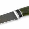 Нож Заяц сталь булат рукоять черный граб карельская береза зеленая 