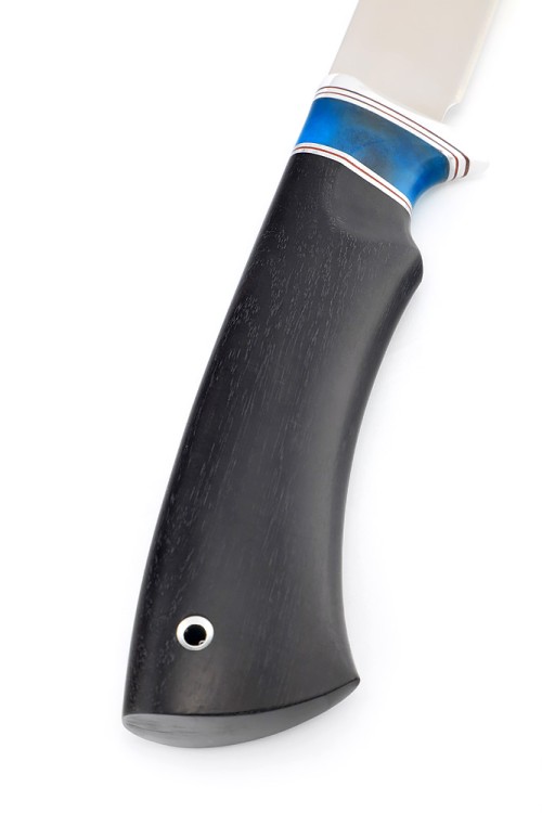Нож Филейный средний сталь кованая Х12МФ рукоять вставка акрил синий, черный граб 