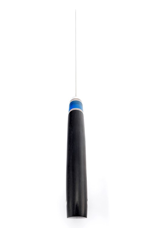 Нож Филейный средний сталь кованая Х12МФ рукоять вставка акрил синий, черный граб 